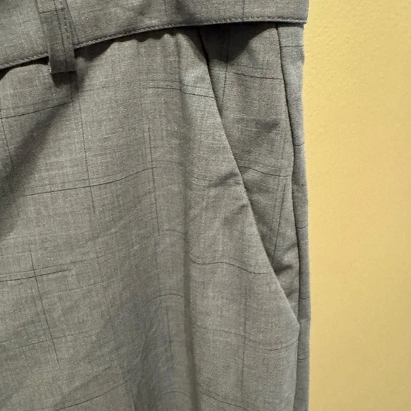 Ecru Franklin Wide Leg Cropped Pants Blue Broken Plaid Size 6 NWT - Picture 5 of 7